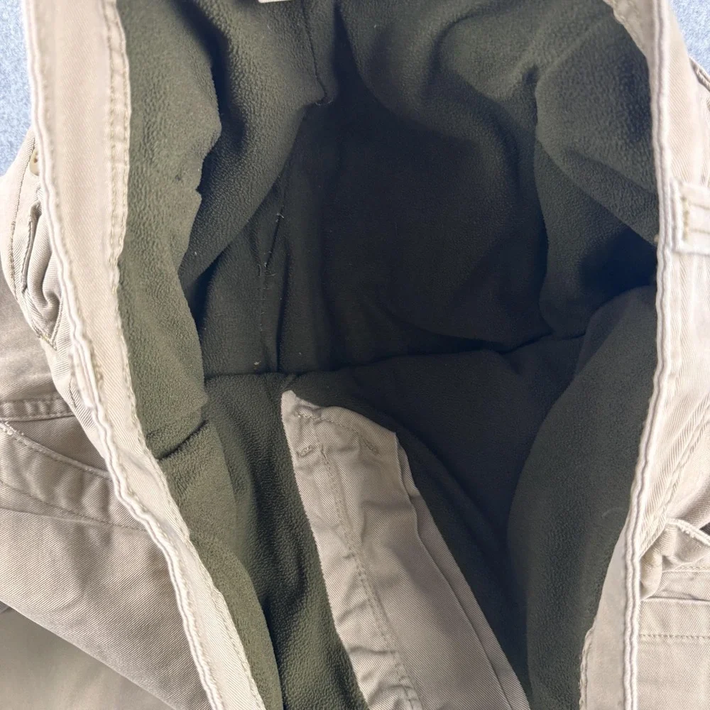 Old Navy Cargo Pants Mens 34x32 Tan Fleece Lined Straight Leg Cotton Utility Y2K